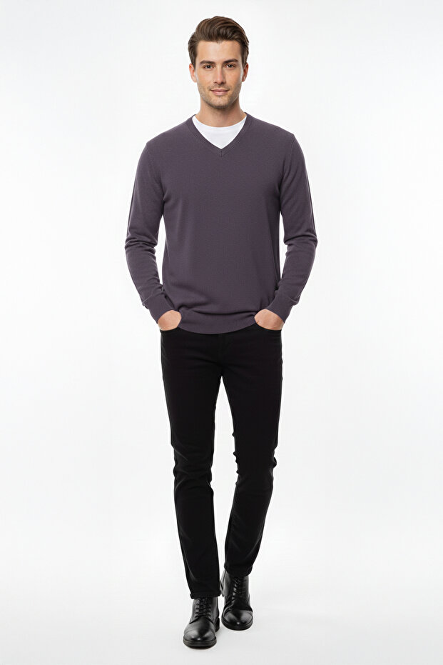 Erkek V Yaka Triko Kazak - 2