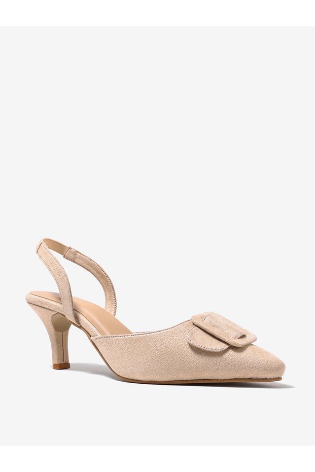Women Slingback Suede Look Shoes with Pointed Toe