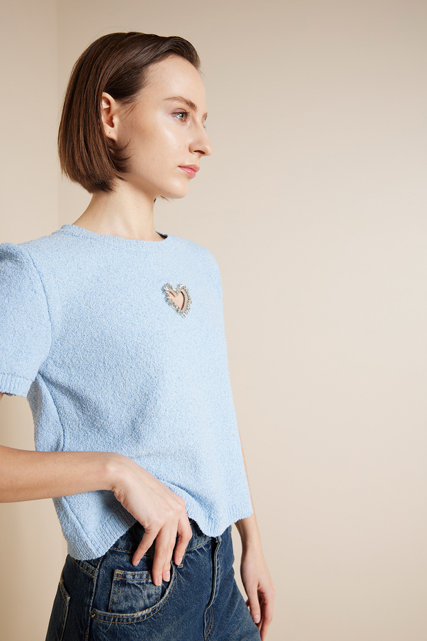 Heart-Detail Tricot Bluz