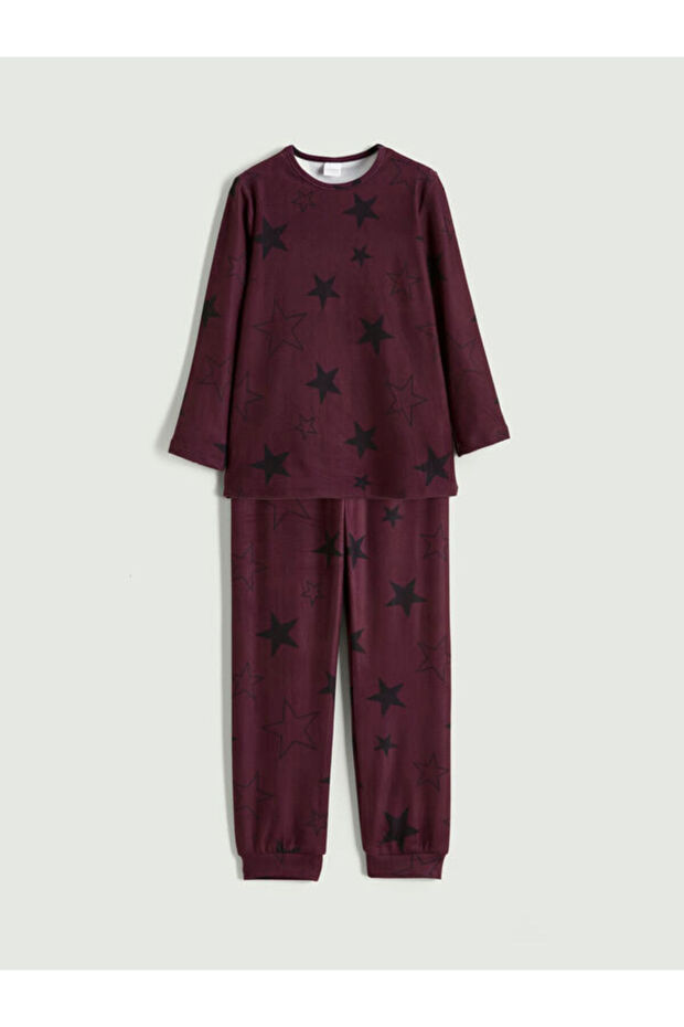 Esvab • Modern & Distinctive Zero Roba Collar Printed Girls' Pajama Set