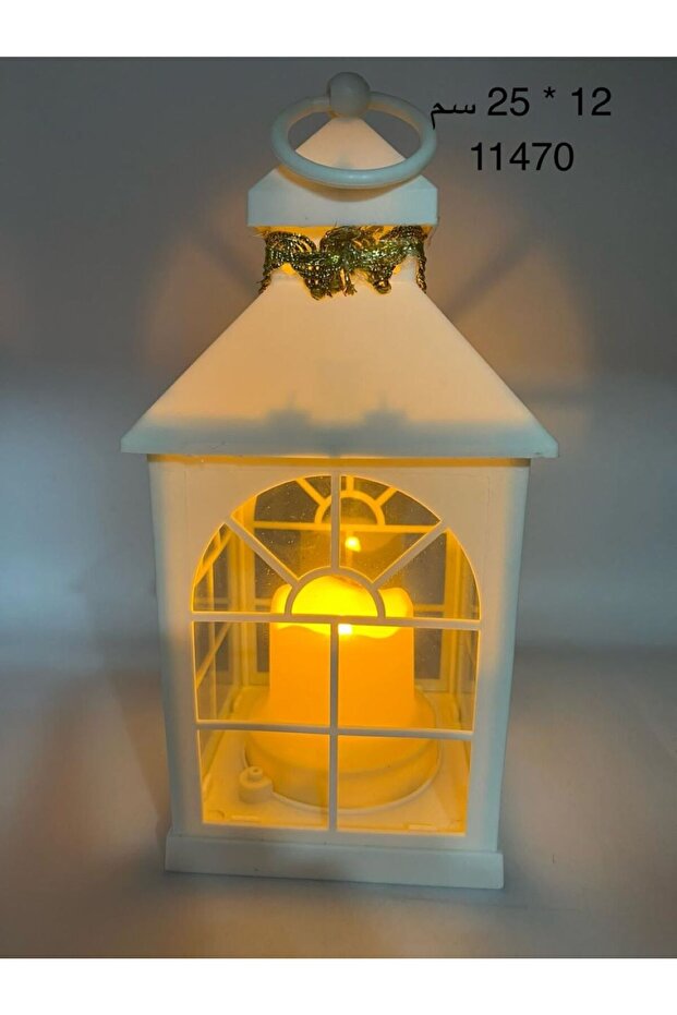 فانوس زينة رمضان يعمل بالبطاريايات 12 ×25 سم.
