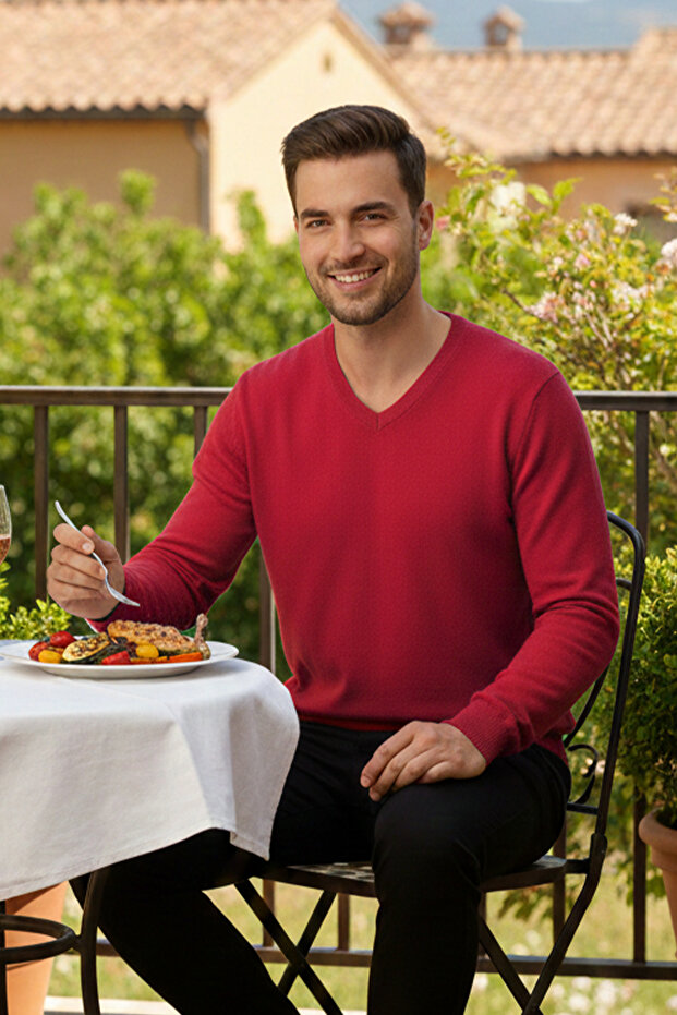 Erkek V Yaka Triko Kazak - 3