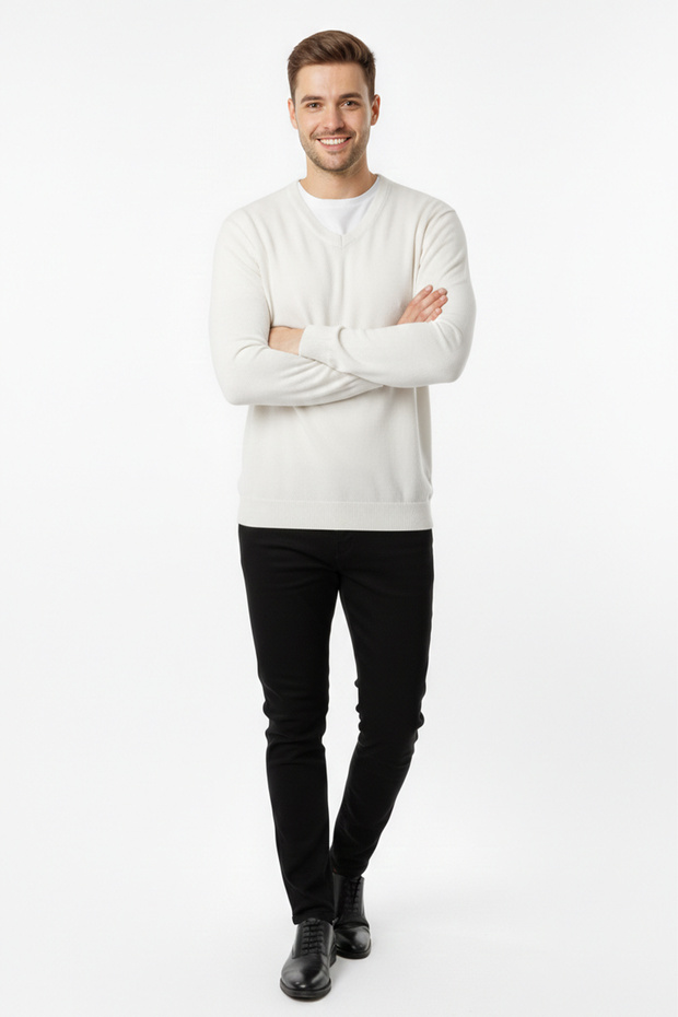 Erkek V Yaka Triko Kazak - 2