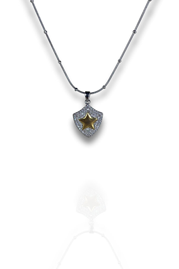 Dorika Chain Ema Star Necklace with Zircon Stone, Does Not Tarnish, Shipped in Gift Box 45 cm