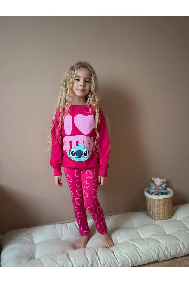 Girl's Seasonal Ribbed Leggings Top and Bottom Set