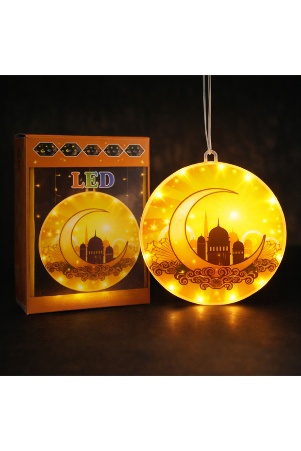 LED Ramadan Moon Mosque Hanging Light – Eid Mubarak Islamic Decorative LED Lamp