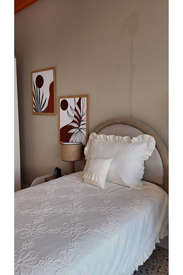 Bahar Model Single Ruffled Cotton Duvet Cover Set 3 Pieces | Pike & Bed Cover Usage