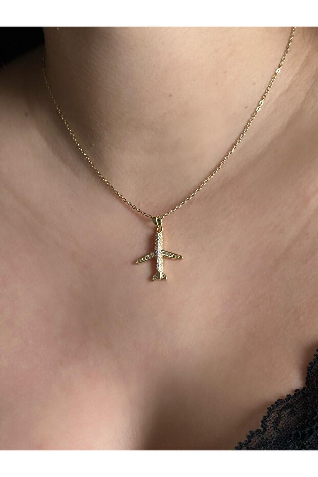 Uçak Kolye Çelik - 2