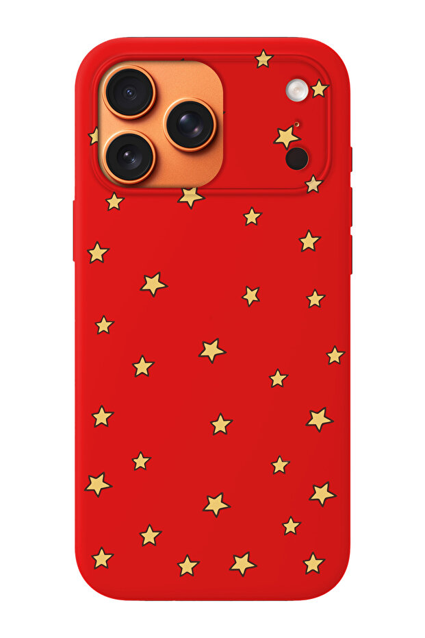 حافظة هاتف متوافقة مع iPhone 17 Pro مزينة بنمط النجوم من الداخل مصنوعة من جلد الغزال - 1