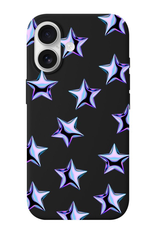 iPhone 17 Purple Stars Patterned Suede Inside Launch Phone Case