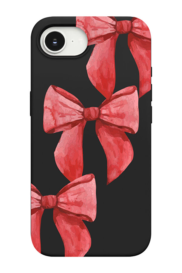 iPhone 16E Compatible Gift Ribbon Patterned Suede Inside Launch Phone Case - 1