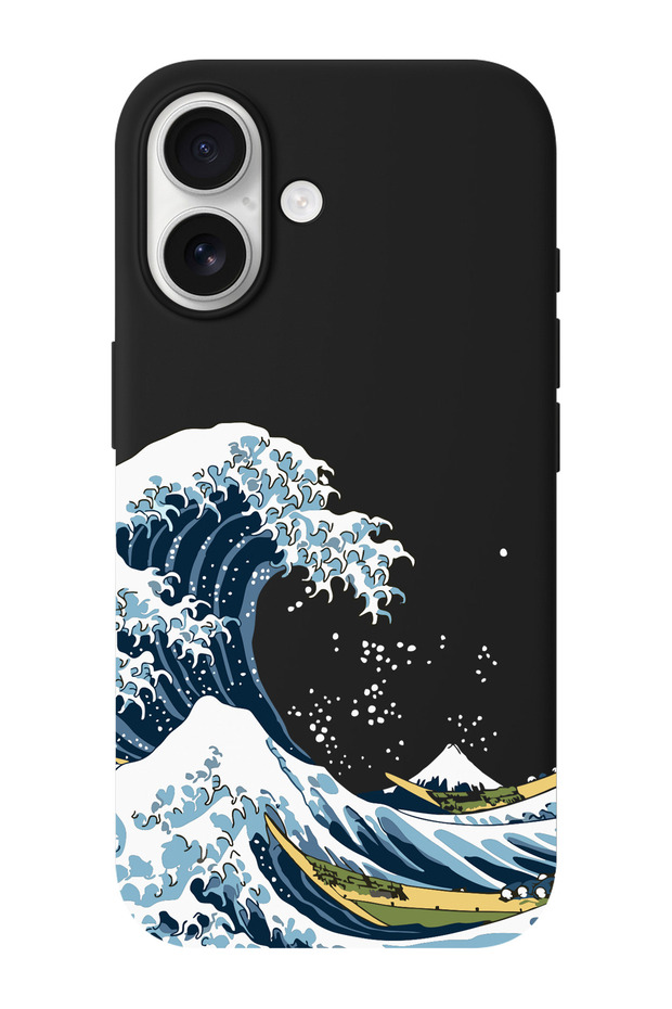 iPhone 17 Kanagawa Patterned Suede Inside Launch Phone Case