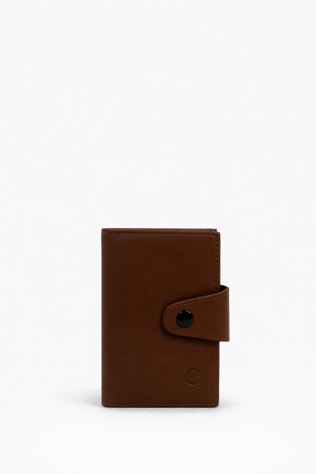 Genuine Leather Card Holder Tan 827