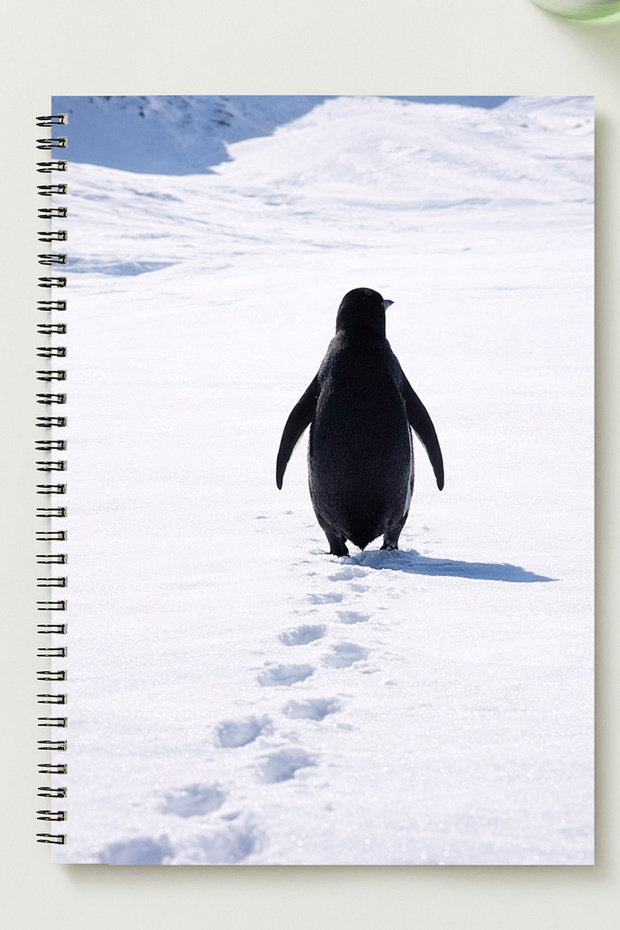 دفتر ملاحظات PENGUEN A5 بغلاف معدني حلزوني غير مسطر من الورق المقوى