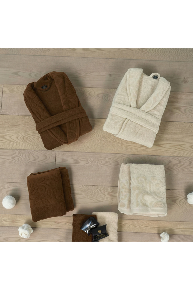 10 Piece Bride and Groom Family Bathrobe Set 100% Cotton Velvet Embroidered Dowry Set Oversized Bathrobe Set