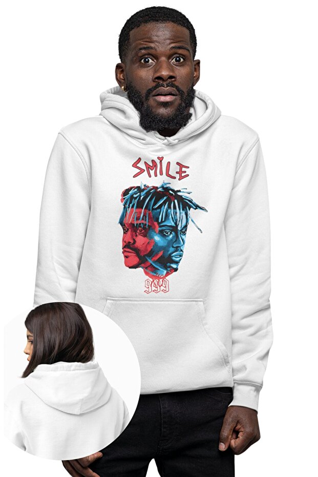 Unisex the Weeknd Smile 999 Written Hooded Sweatshirt, Oversized Juice Wrld Printed Hoodie