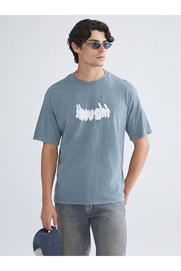 Esvab • Modern & Distinctive Zero Roba Collar Printed Combed Cotton Men's T-Shirt