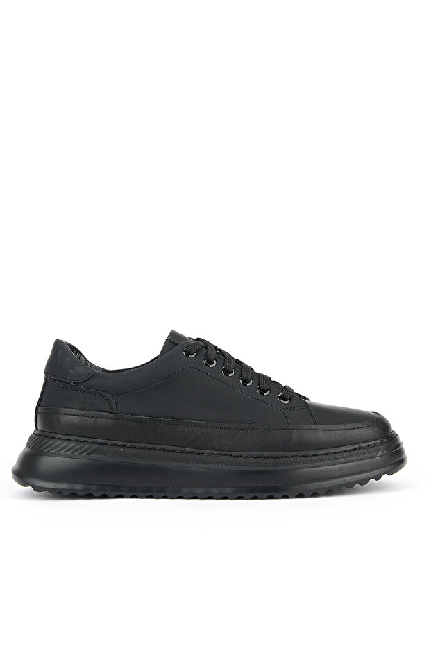 , Men's Genuine Leather Casual Sneaker 161983Z4022 Black
