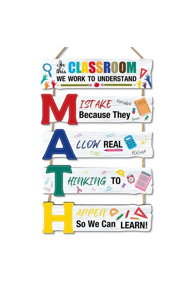 Math Signs for Classroom,Study Inspirational Words Decor,Mathematics Wall Decoration