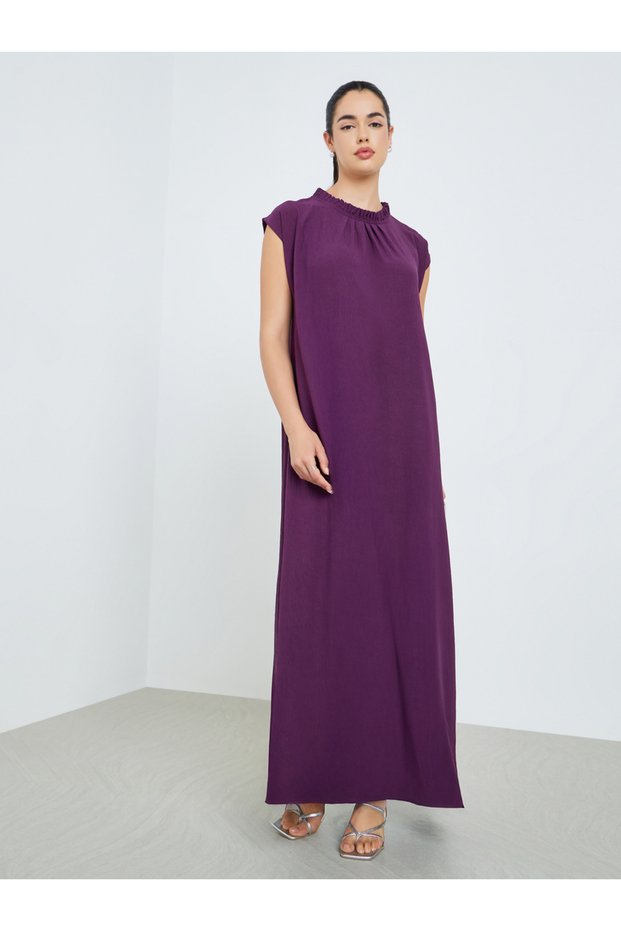 Women Purple Sleeveless A-Line Jalabiya