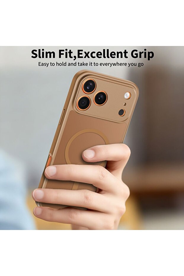 Husă BasicMag MagSafe pentru iPhone 17 Pro - Maro Mat - 6