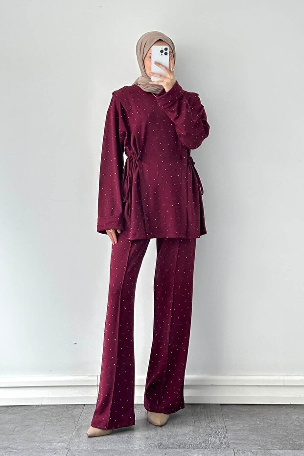 Tunnel Detailed Stoned Set Claret Red