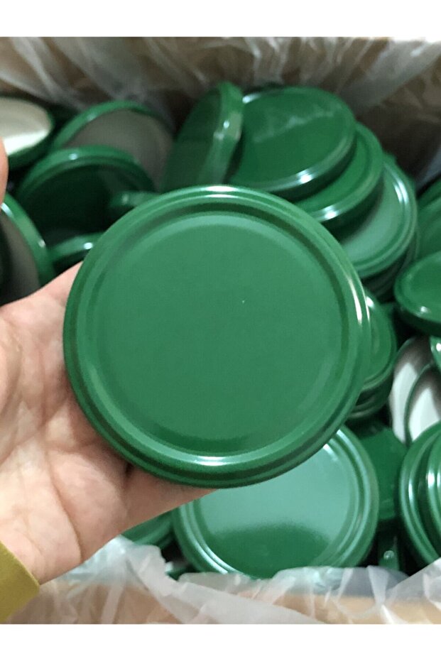 Green Metal Canning Jar Lid 82mm 100 Pieces Set with Silicone