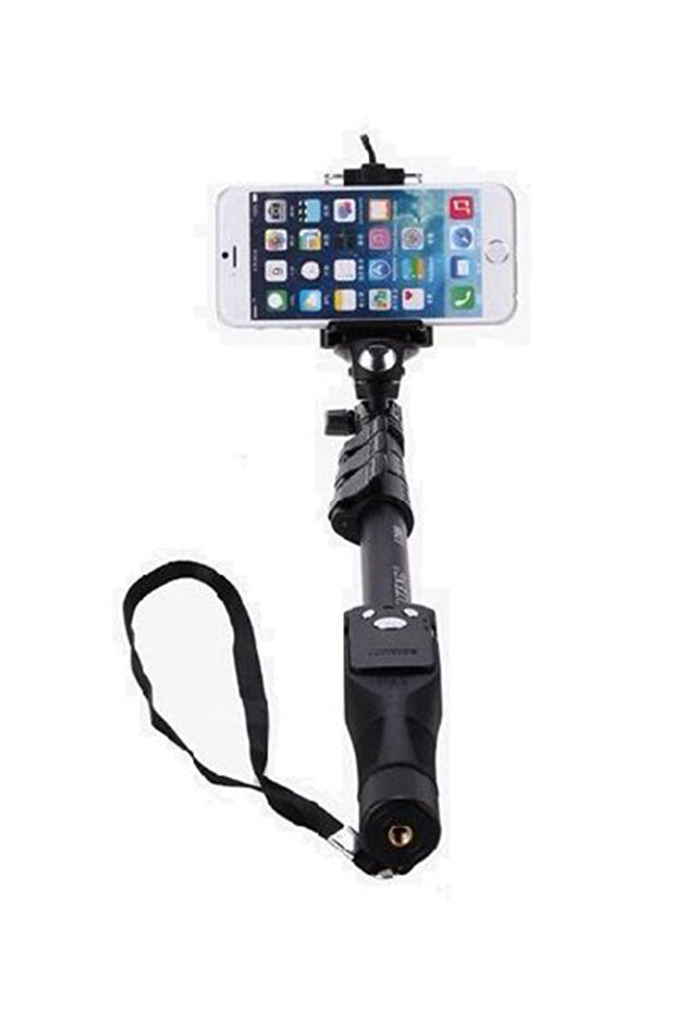 Monopod Extendable Handheld Selfie Stick With Shutter Remote Black