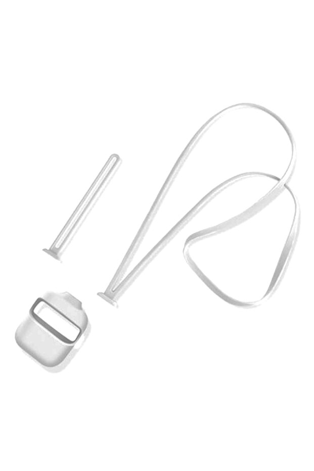 حافظة واقية لسماعات AirPods 2 مع حزام رقبة مضاد للضياع - أبيض