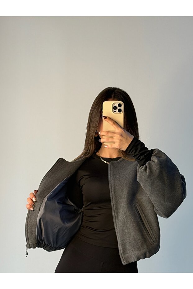 Kaşe Bomber Ceket - 3