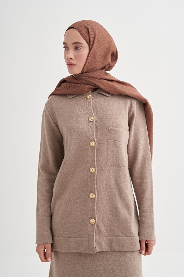 Elenora Monogram Floş Şal Taba - 2