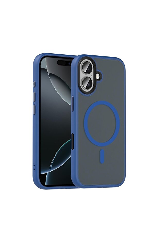 حافظة هاتف صلبة متوافقة مع MagSafe لهاتف iPhone 17 باللون الأزرق - 3