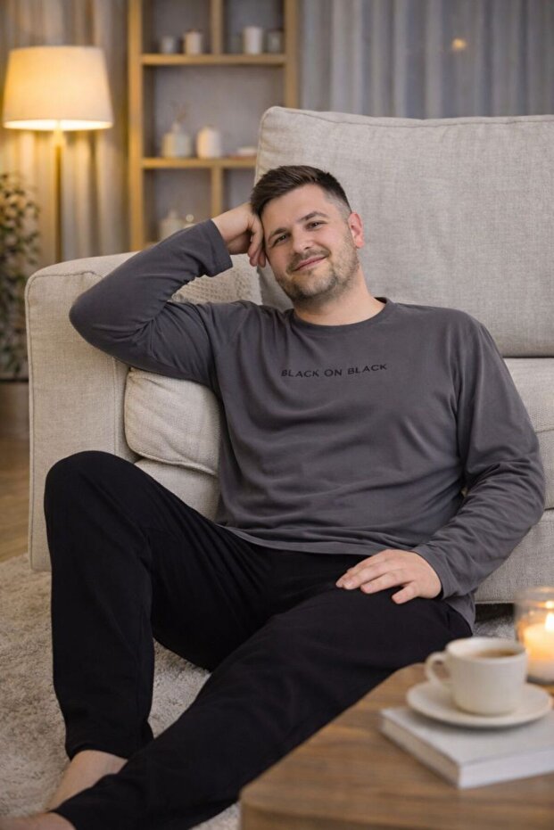 Seasonal 100% Cotton Large Size Men's Cotton Pajama Set