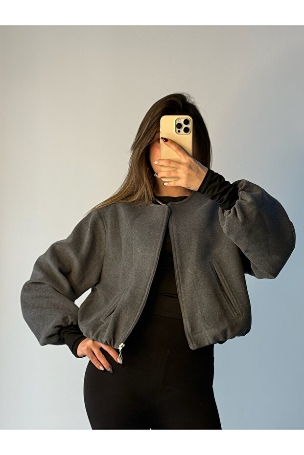 Kaşe Bomber Ceket - 4