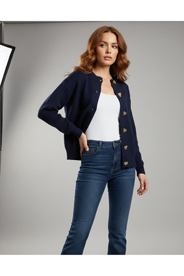 Heart-Button Cardigan