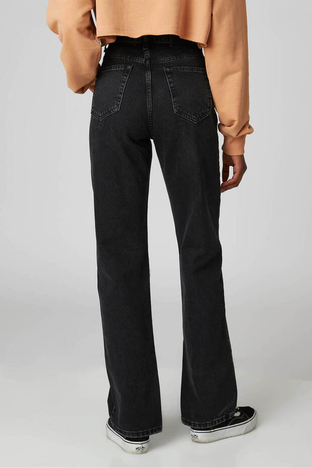 Yırtmaçlı Straight Jean - 4