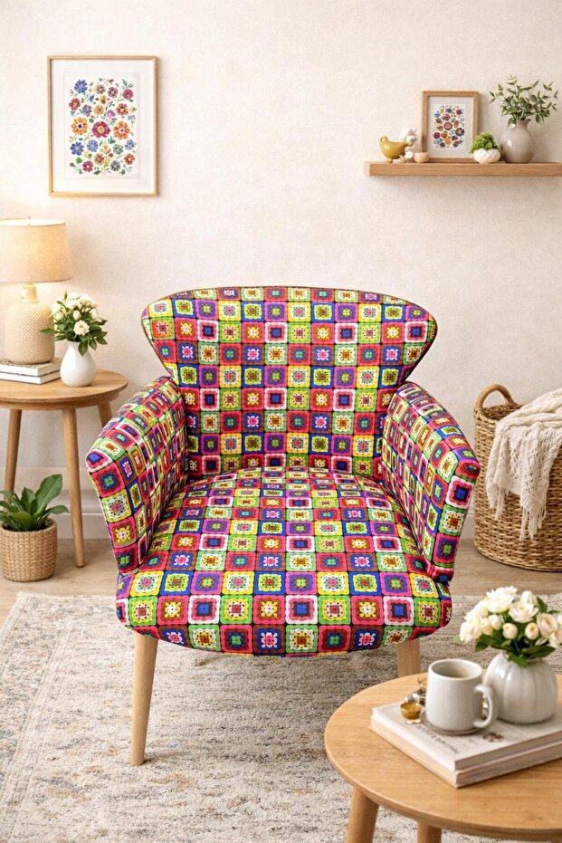 Figürlü Desenli Berjer - 1