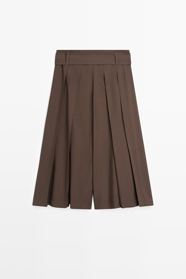 Pilili midi şort etek - 8