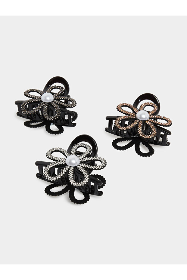 Pack of 3 - Sparkling Flower Hair Claws