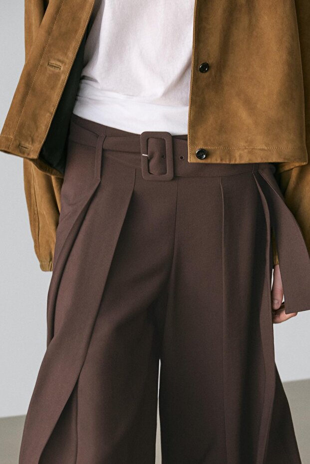 Pilili midi şort etek - 4