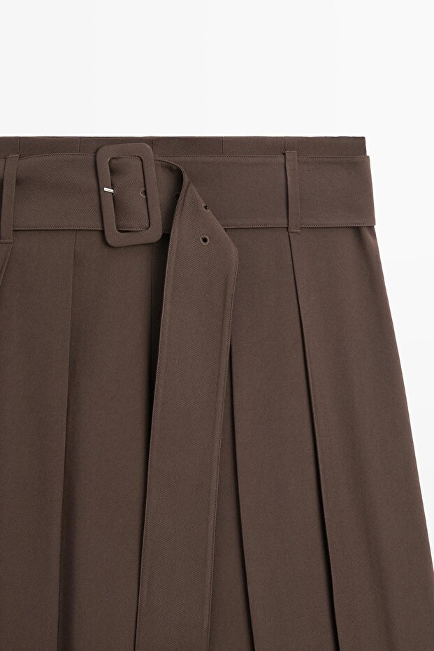 Pilili midi şort etek - 6