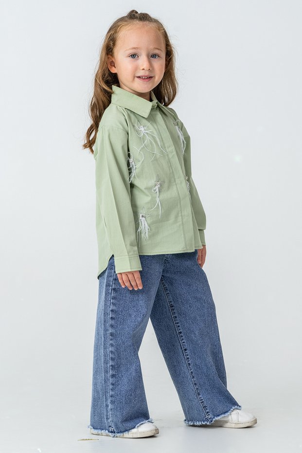 Star Stone Shirt and Trousers Girls' 2-Piece Set - 26K 4489