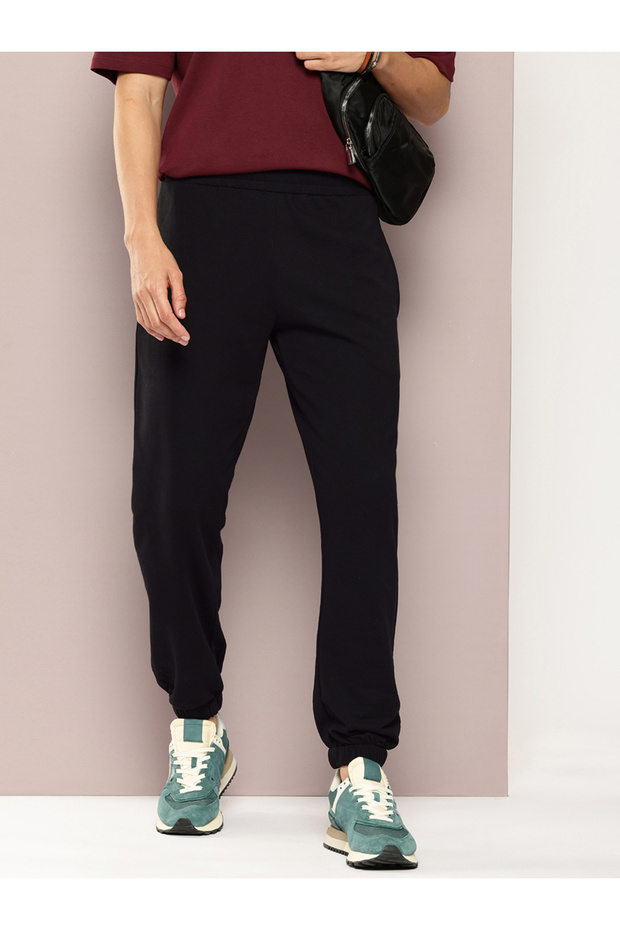 Men Black Solid Joggers