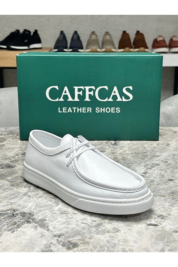 Genuine Leather White Napa Handmade Casual Men's Shoes 1903-Paris