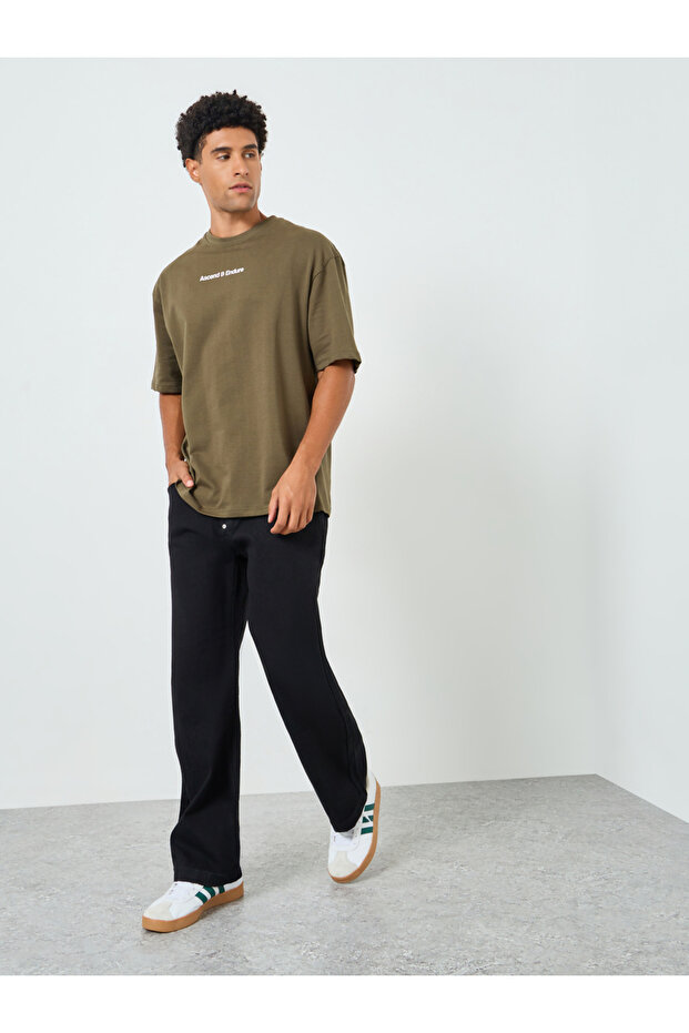 بنطلون جينز رجالي أسود سادة بقصة كاربنتر - 2