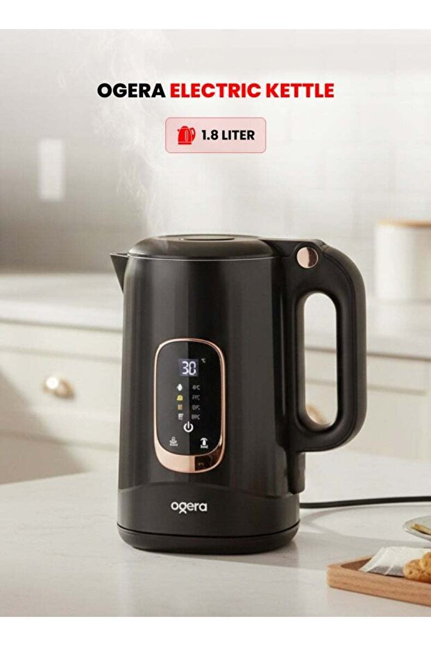 1.8L Electric Kettle with Digital Temperature Display