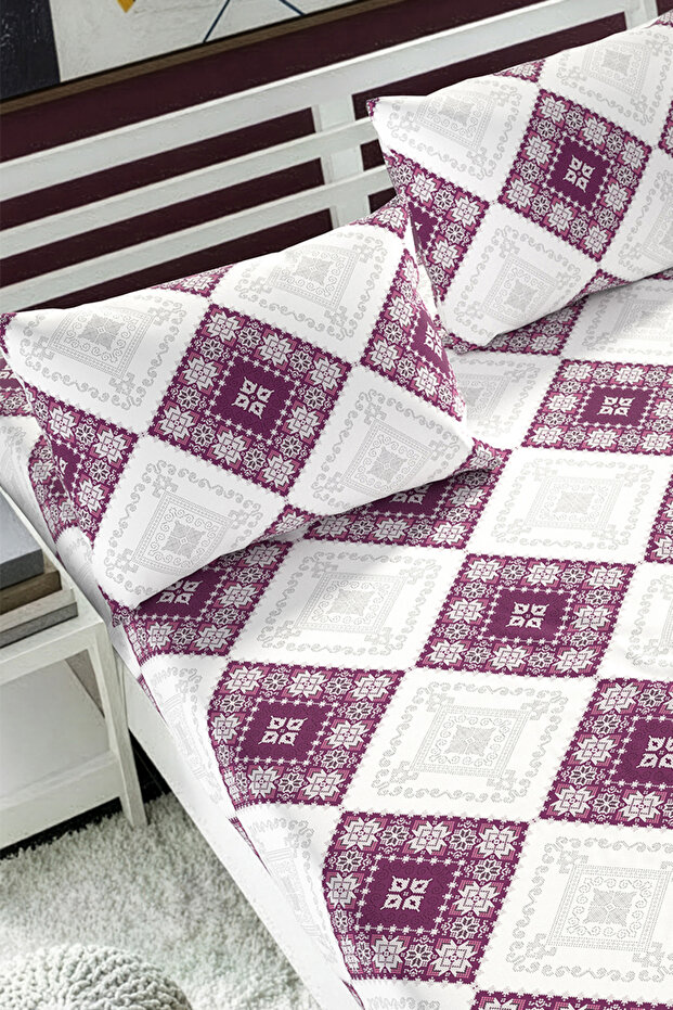 طقم ملاءات سرير مطاطية بنقوش عرقية - مقاس فردي/مزدوج/كبير الحجم - 3