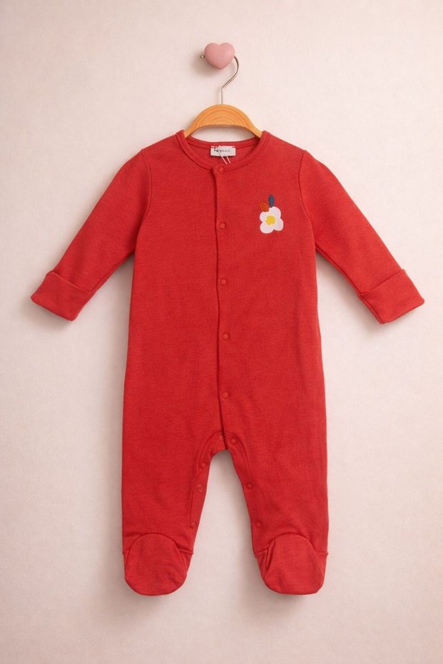 Baby Jumpsuit with Built-In Gloves
