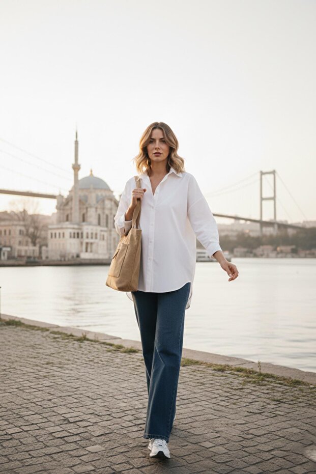 Luna Model Taba Kadife Çanta - 6