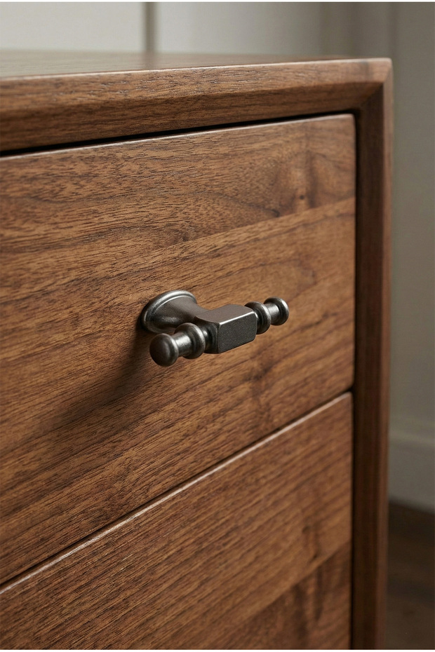 Matte Smoked Drawer Cabinet Nightstand Knob – Modern Furniture Handle – Pack of 5